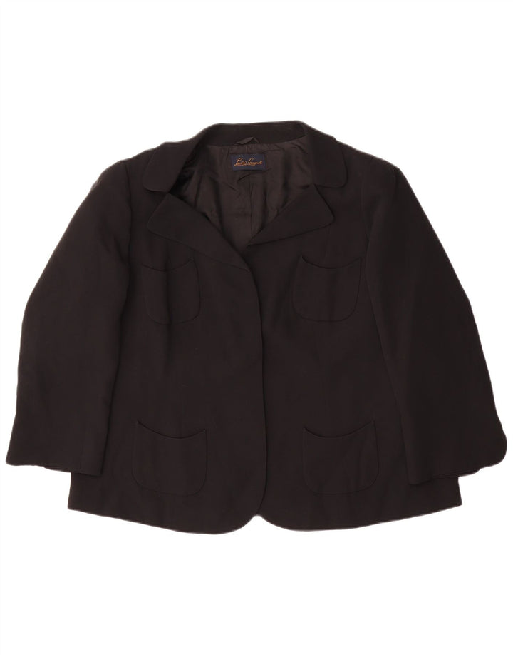Luisa Spagnoli Blazer feminino UK 18 XL preto seda