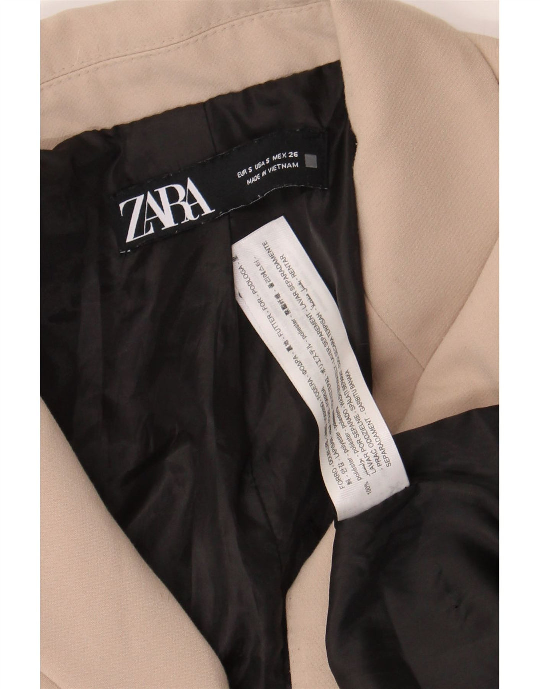 Zara Jaqueta blazer feminina oversized com peito duplo Reino Unido 10 pequena bege