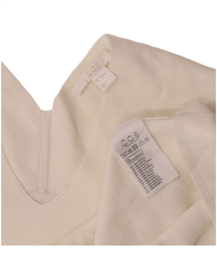 Cos Womens Top Manga Longa UK 14 Algodão Branco Médio