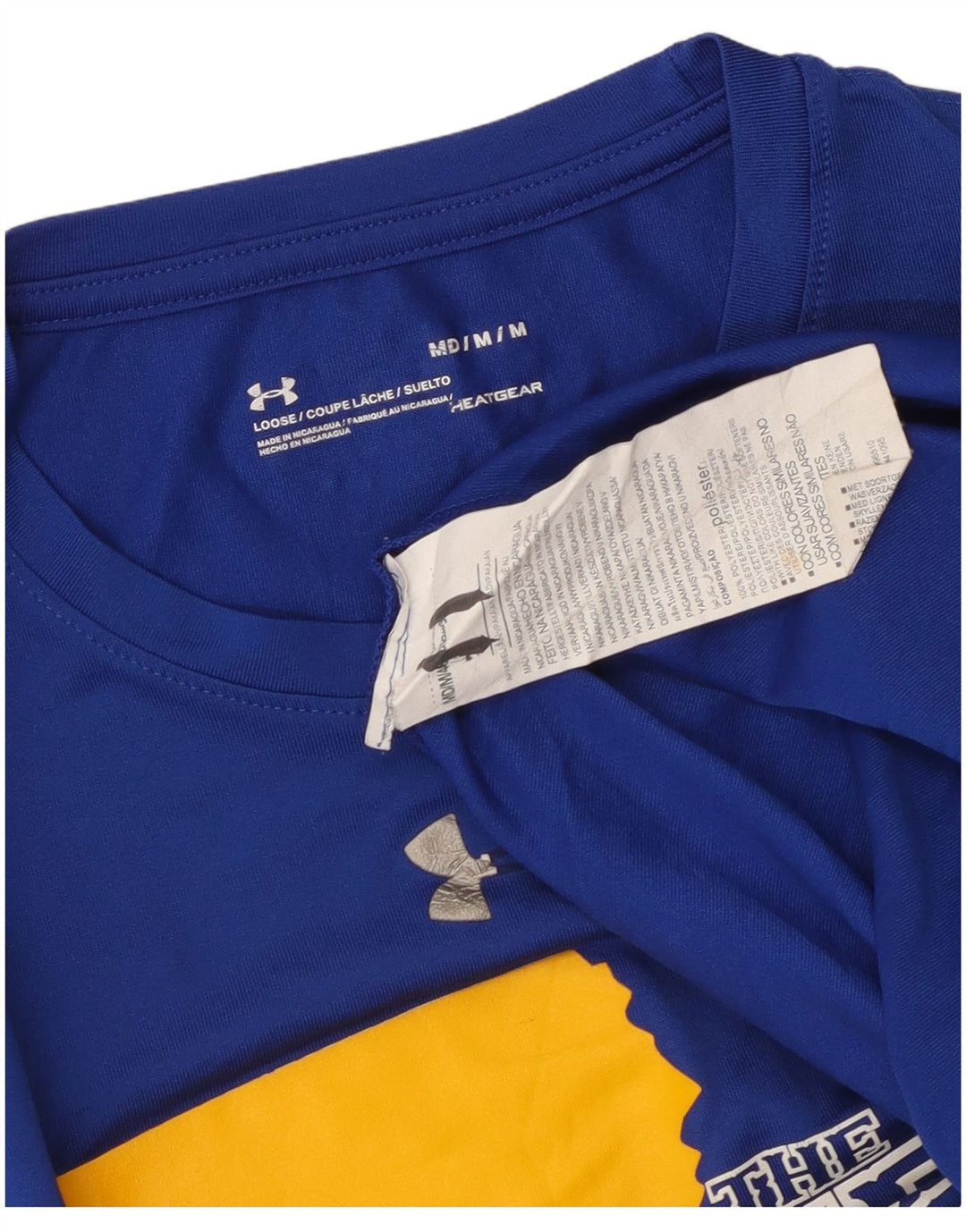 UNDER ARMOUR Masculino Heat Gear Graphic Top Manga Longa Médio Azul Poliéster