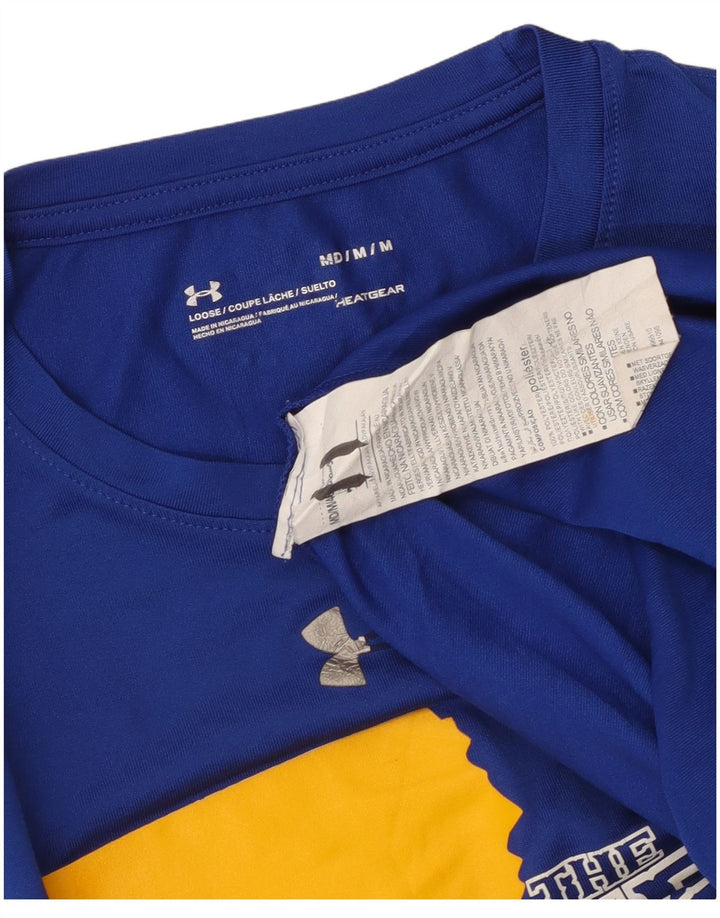UNDER ARMOUR Masculino Heat Gear Graphic Top Manga Longa Médio Azul Poliéster