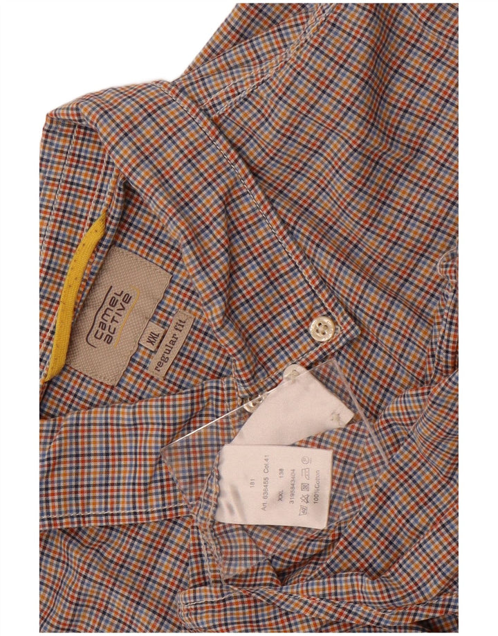 Camel Active Camisa masculina de manga curta regular fit 2XL xadrez multicolorida