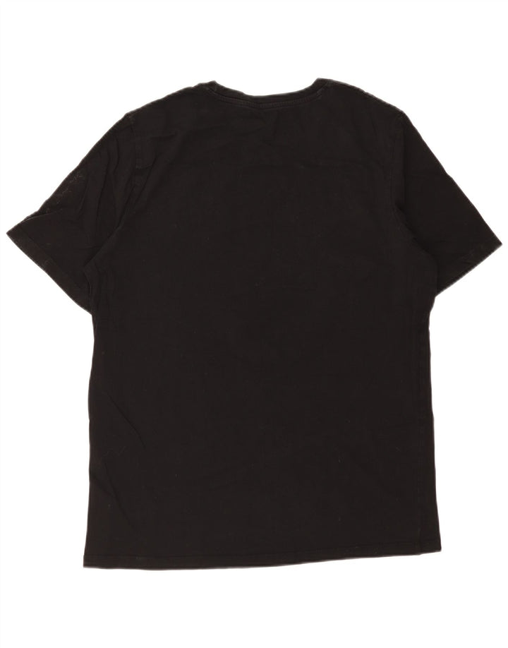 Camiseta gráfica masculina Jack & Jones grande algodão preto
