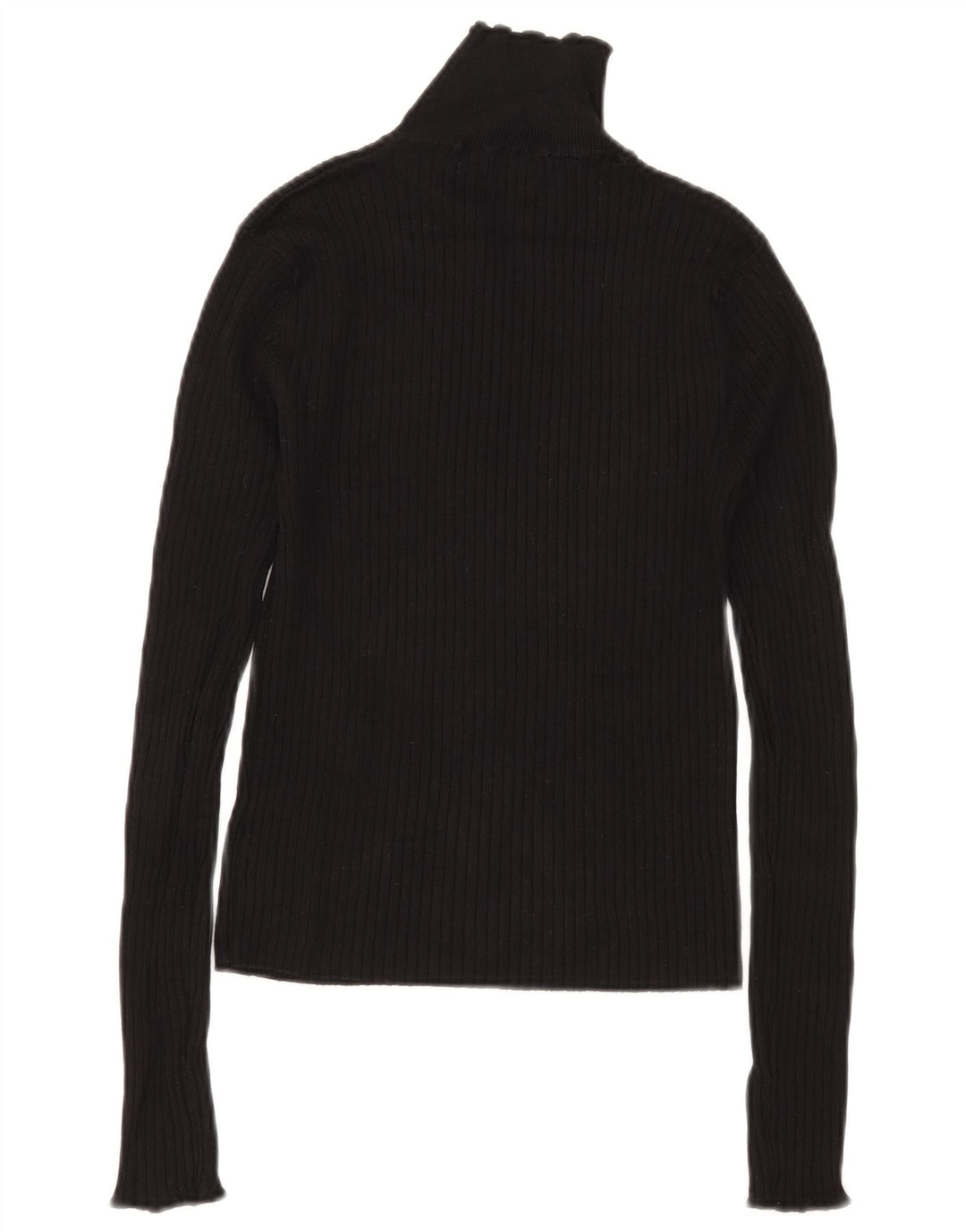 Suéter feminino Zara com gola tartaruga Reino Unido 12 viscose preta média