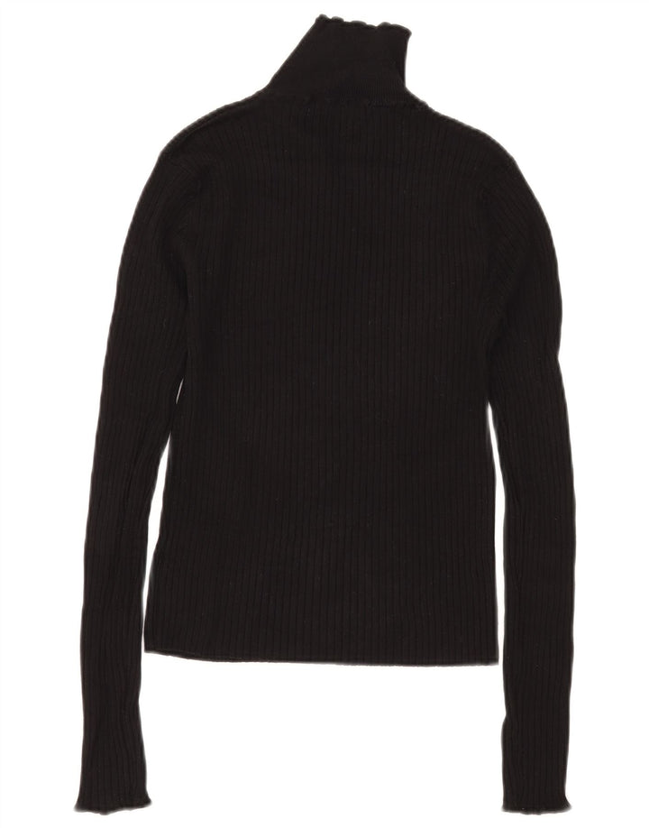 Suéter feminino Zara com gola tartaruga Reino Unido 12 viscose preta média