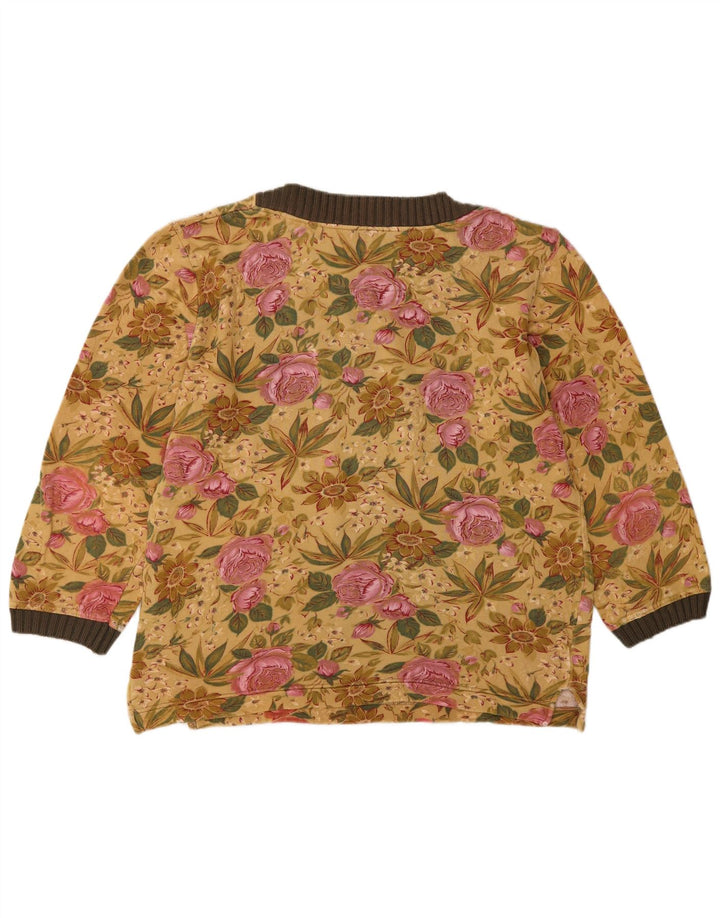 Moletom feminino vintage Jumper IT 44 algodão floral amarelo médio