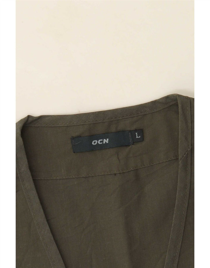 Colete utilitário masculino vintage UK 40 grande cáqui