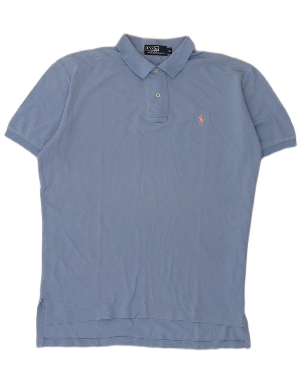 Camisa polo masculina Polo Ralph Lauren de algodão azul médio