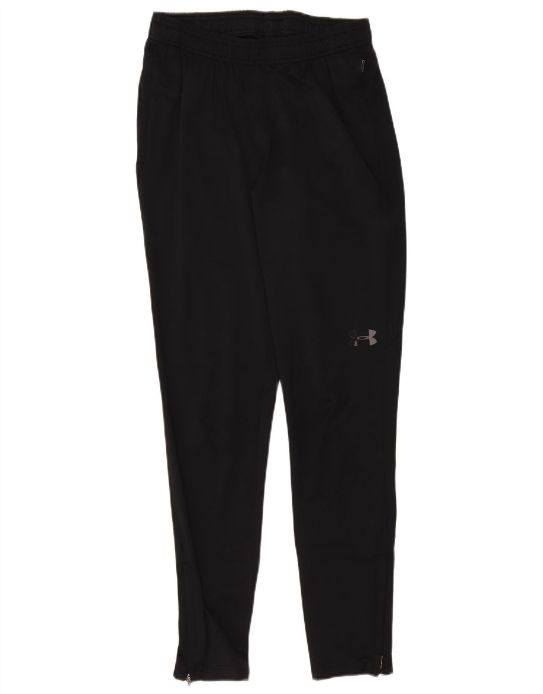 Calça de treino masculina Under Armour pequena poliéster preta
