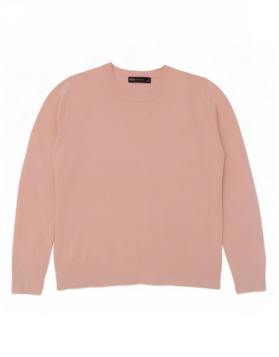 Suéter feminino Marks & Spencer com gola redonda Reino Unido 12 rosa médio