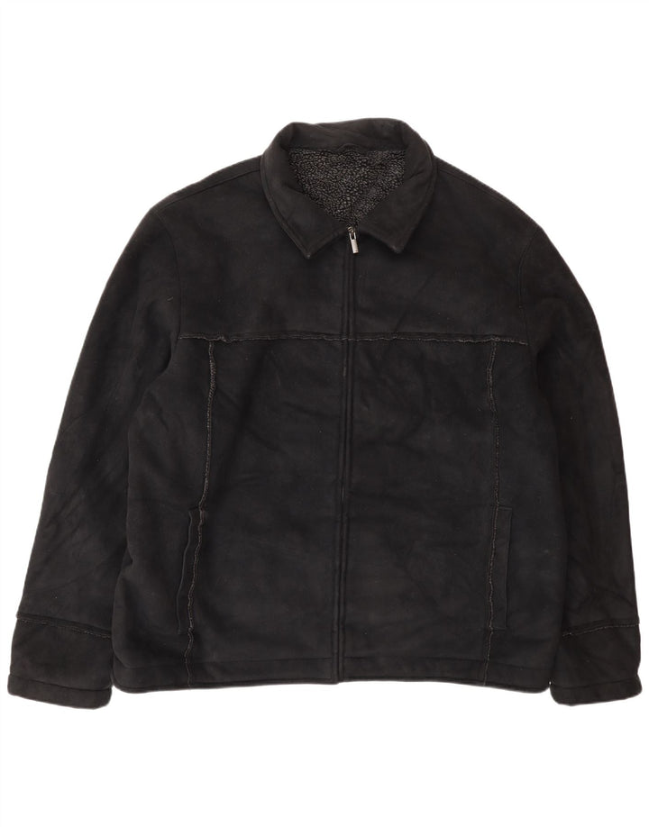 Jaqueta Sherpa masculina Marks & Spencer Reino Unido 42 XL preta