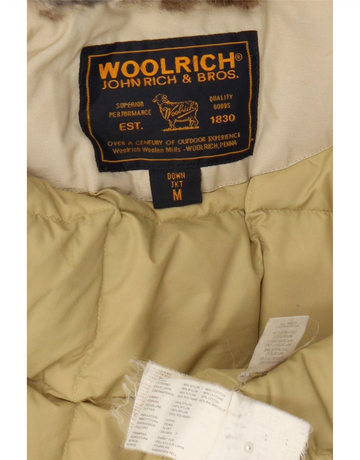Jaqueta acolchoada feminina Woolrich Reino Unido 14 algodão bege médio