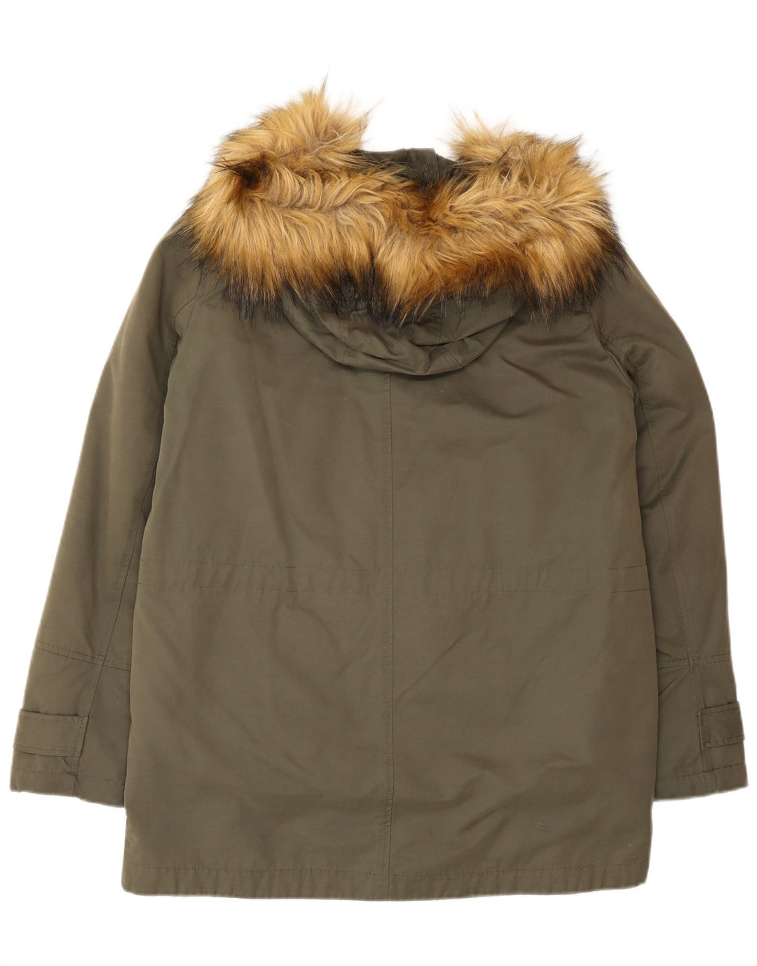 Jaqueta Parka Oversized com Capuz Zara para Mulher Reino Unido 10 Pequeno Poliéster Cáqui