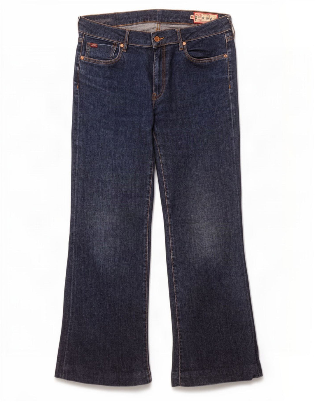 Rifle feminino queimado jeans W30 L29 algodão azul marinho