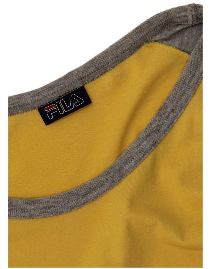 Camiseta masculina Fila Top médio amarelo colorblock