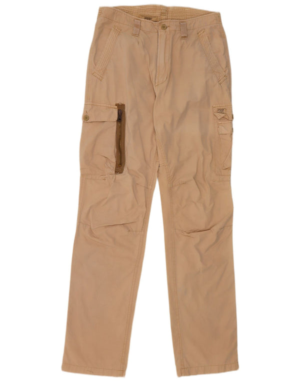Calça cargo masculina reta Jaggy W34 L34 algodão bege
