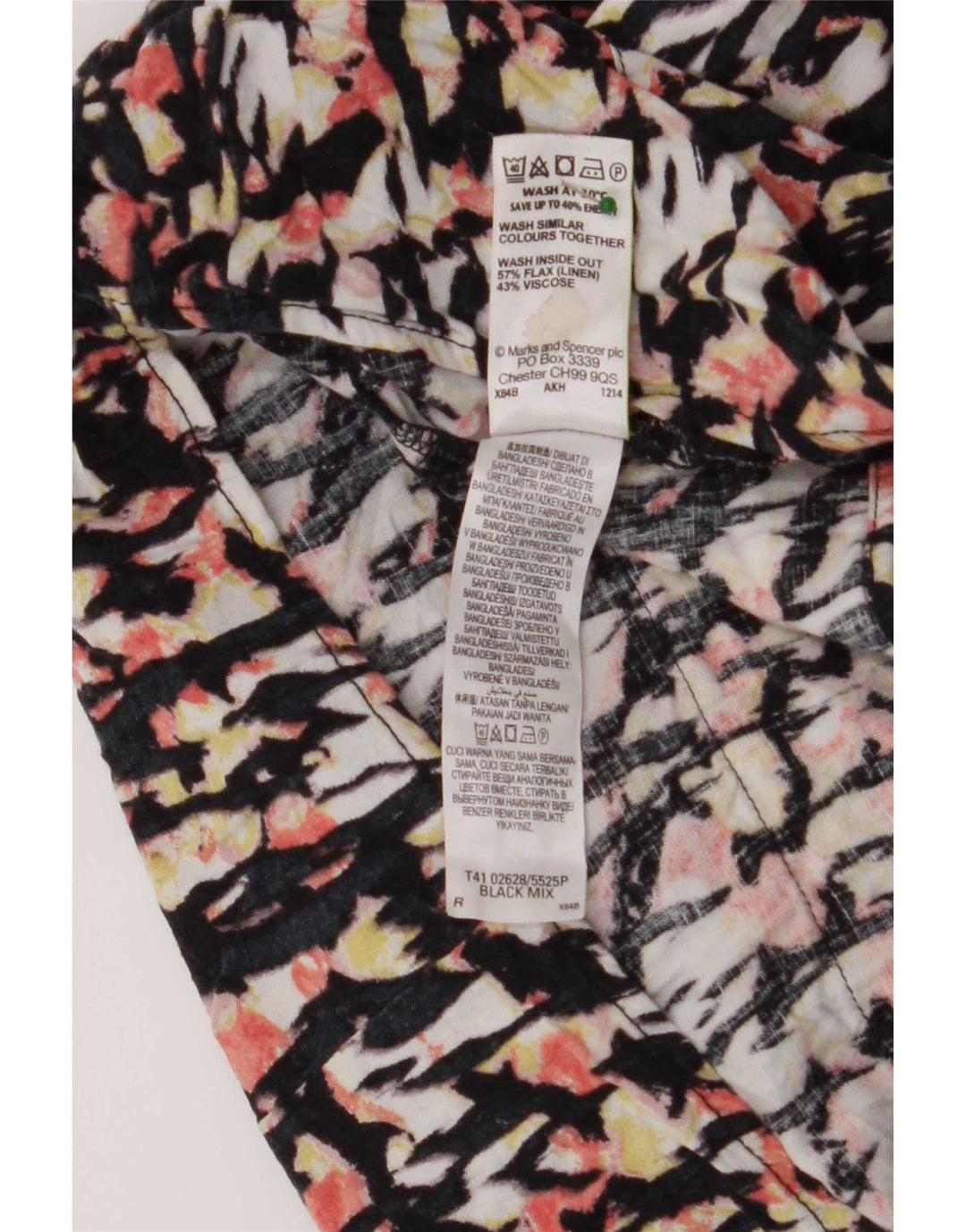 Blusa feminina Marks & Spencer com padrão abstrato Reino Unido 10 pequena multicolorida