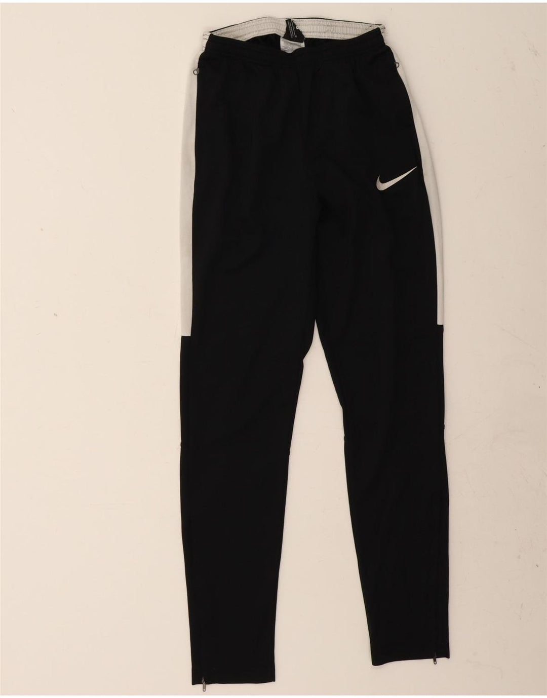Calça de treino masculina Nike Dri Fit pequena preta colorblock poliéster