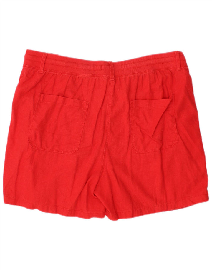 Shorts chino feminino Marks & Spencer Reino Unido 14 grande W36 linho vermelho