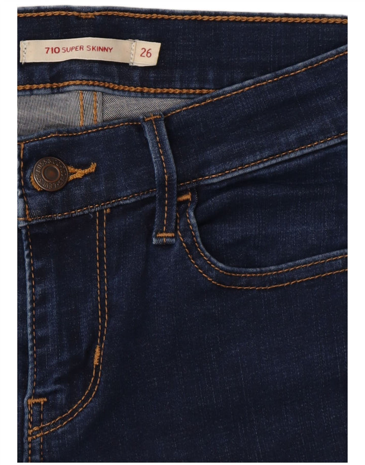 Calça jeans feminina LEVI'S 710 Super Skinny W26 L32 azul marinho algodão
