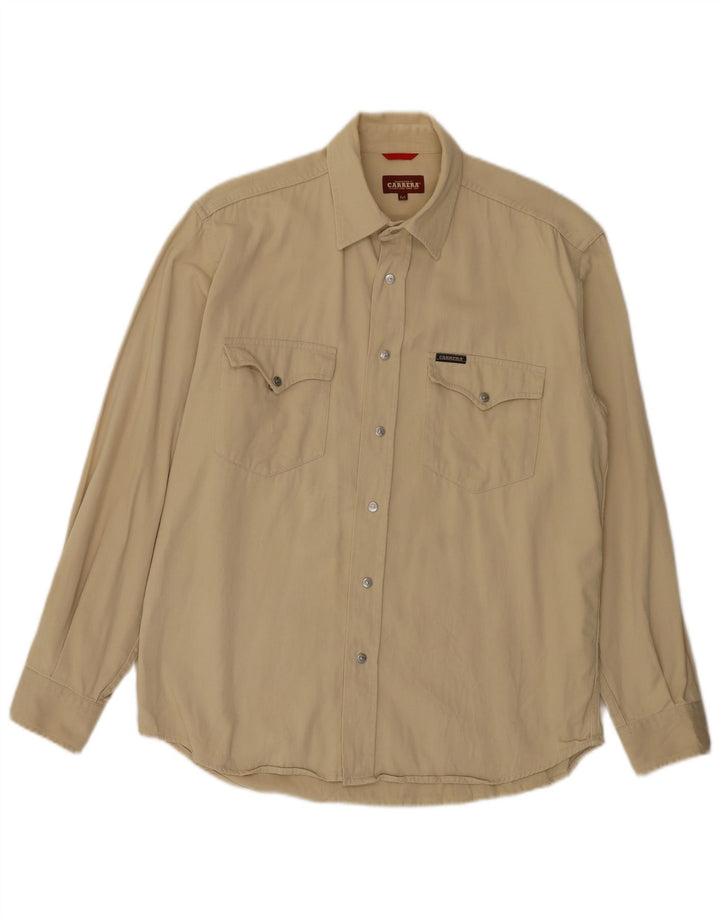 Camisa masculina Carrera algodão bege médio