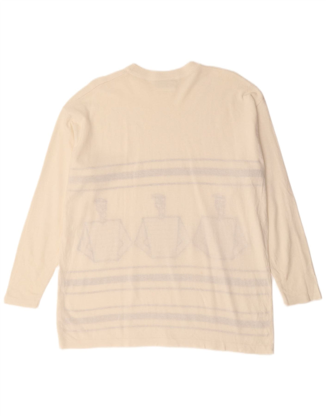 Top gráfico masculino Sevres manga comprida XL listrado branco