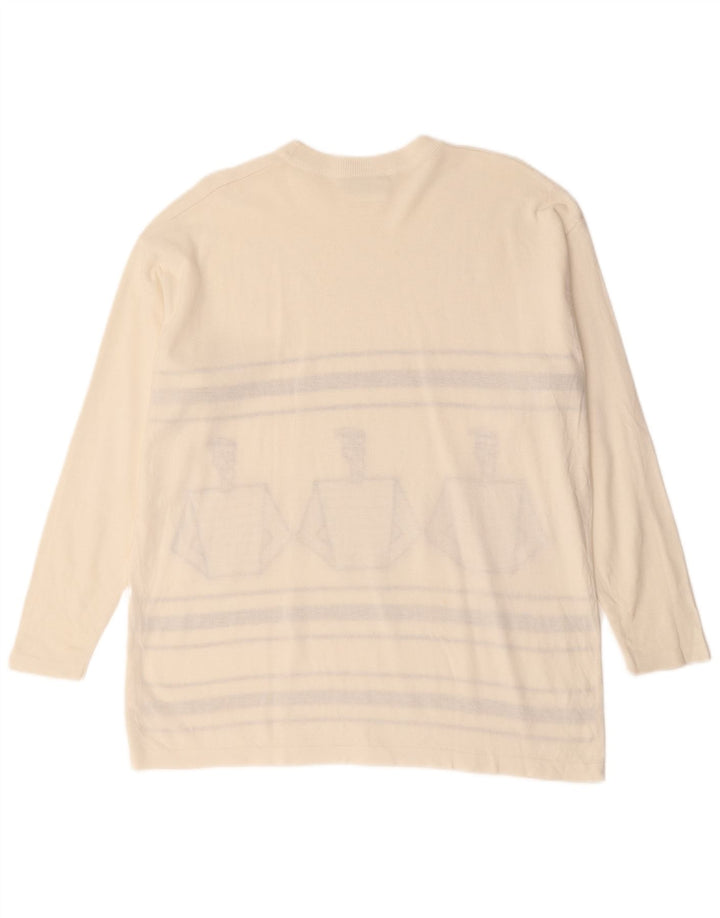 Top gráfico masculino Sevres manga comprida XL listrado branco