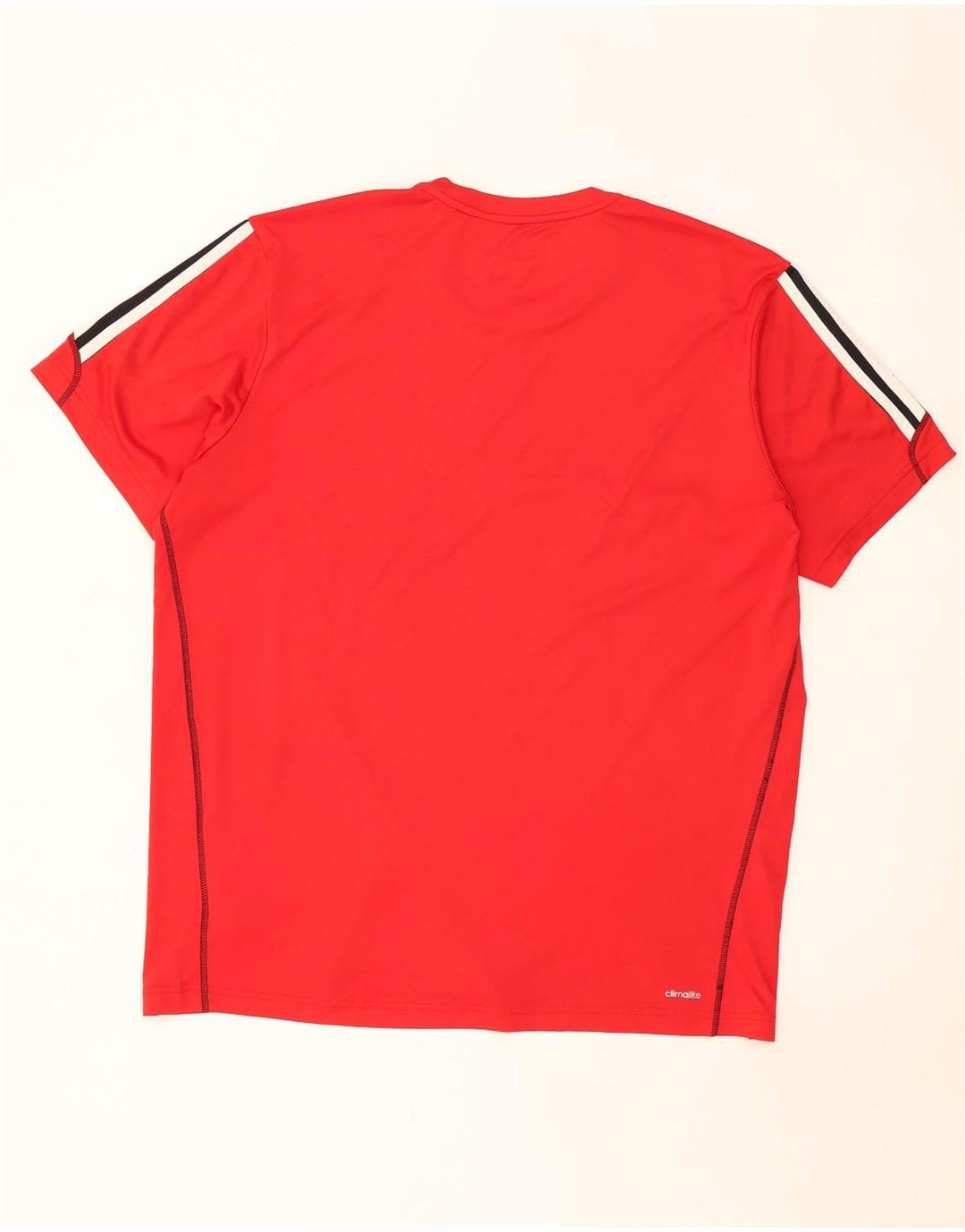 ADIDAS Mens Climalite Camiseta Top 2XL Vermelho Colourblock Poliéster