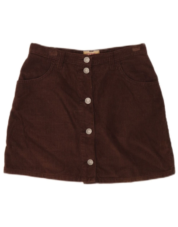 Sisley mini saia de veludo feminino IT 40 pequeno W26 algodão marrom