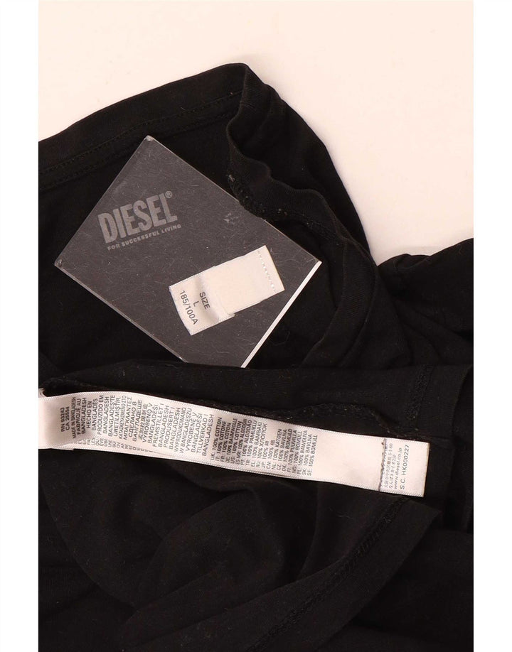 Camiseta masculina Diesel Top grande de algodão preto