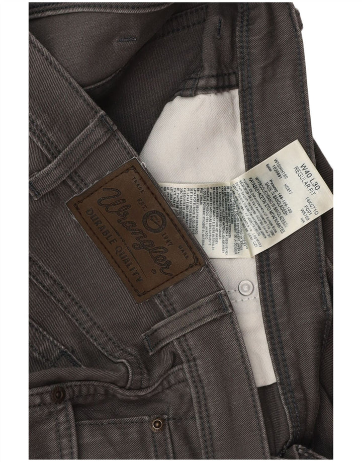 Wrangler Masculino Regular Straight Jeans W40 L30 Cinza Algodão