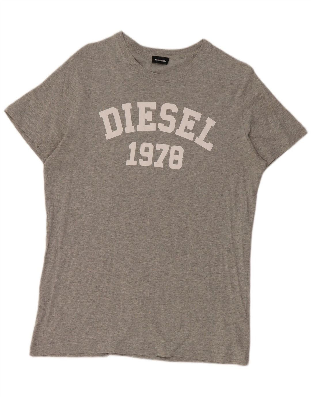 Diesel Camiseta masculina gráfica Top grande algodão cinza