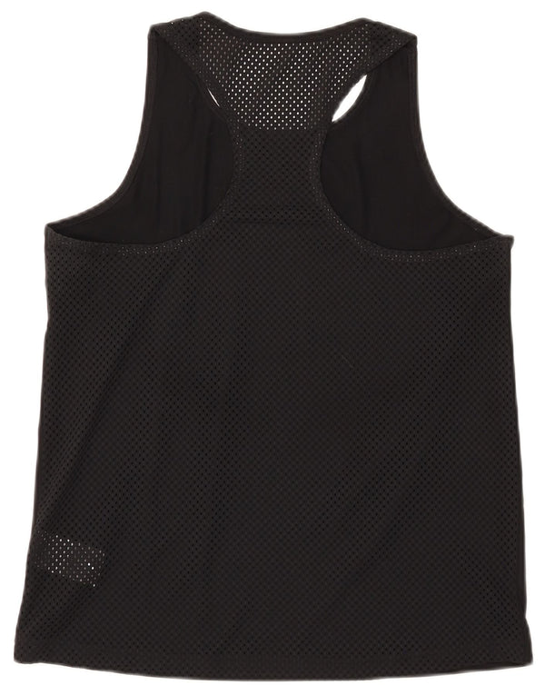 ADIDAS Womens Graphic Vest Top UK 12/14 Médio Preto Poliéster