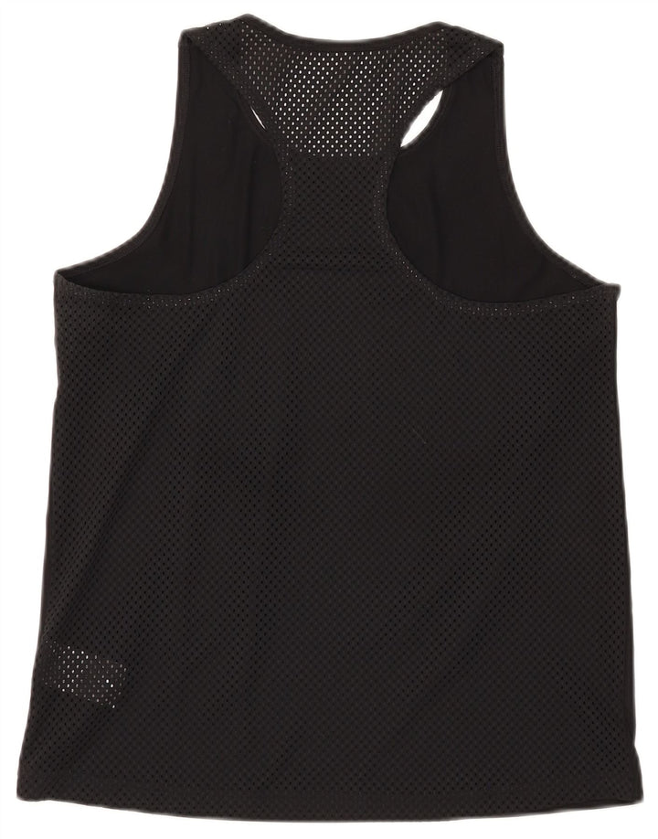 ADIDAS Womens Graphic Vest Top UK 12/14 Médio Preto Poliéster