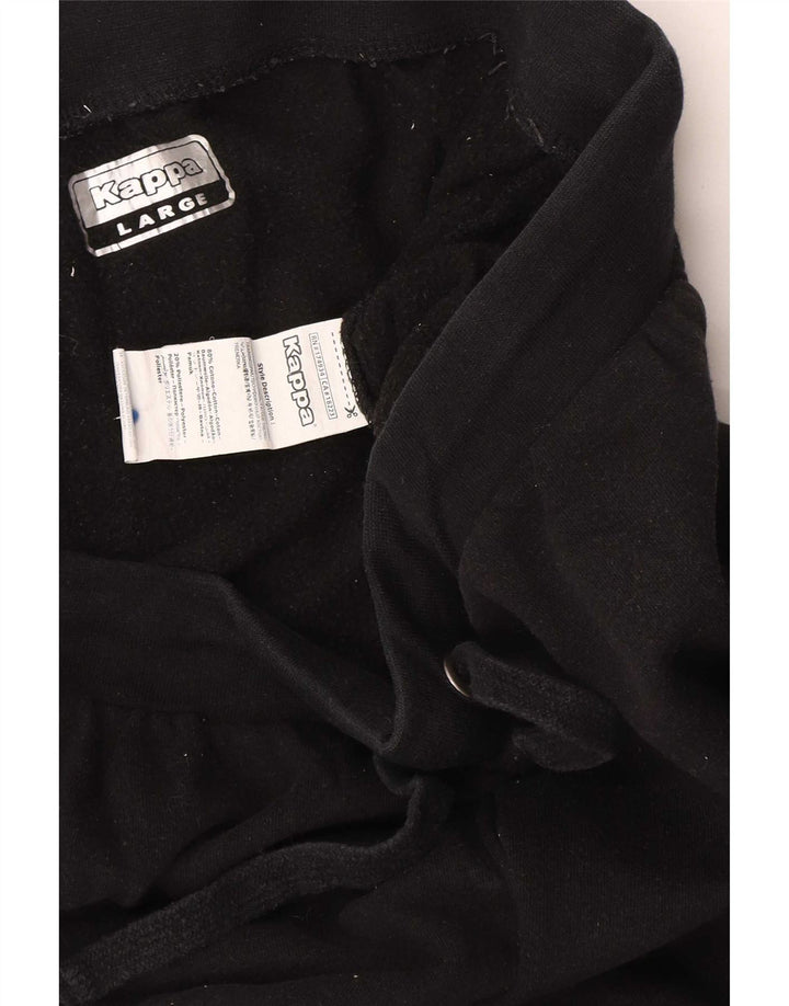 Calça de treino masculina Kappa Joggers grande algodão preto