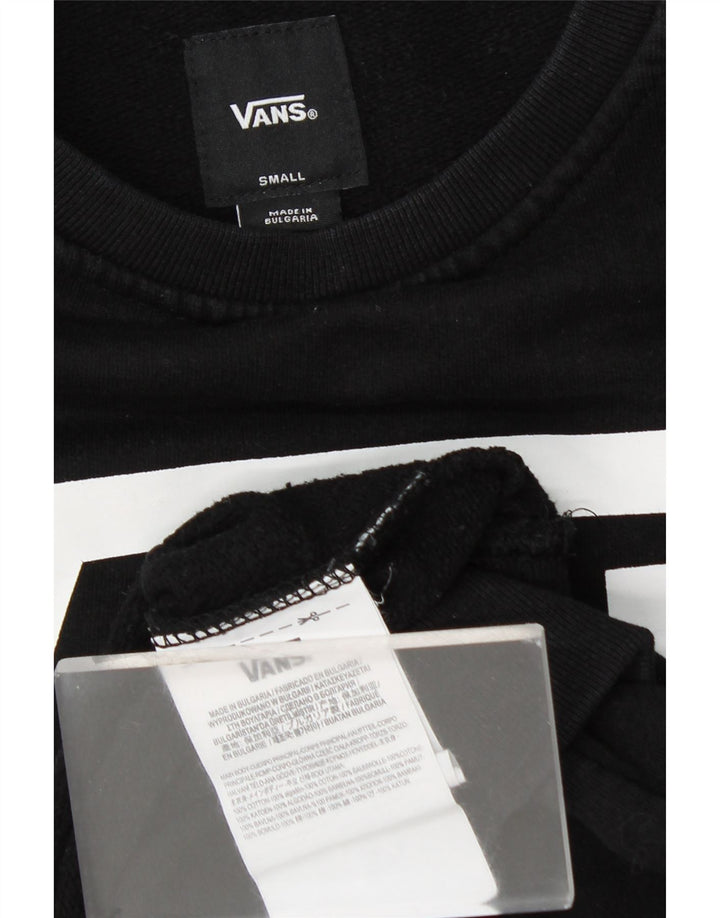 VANS Mens Graphic Moletom Jumper Pequeno Algodão Preto