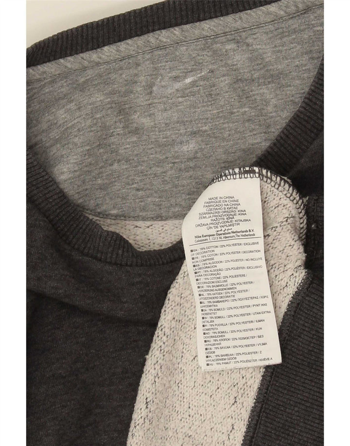 Nike Mens Dri Fit Moletom Jumper Médio Algodão Cinza