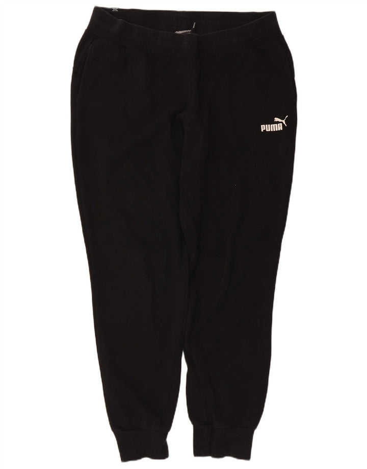 Calça de treino feminina Puma Joggers UK 14 grande poliéster preto
