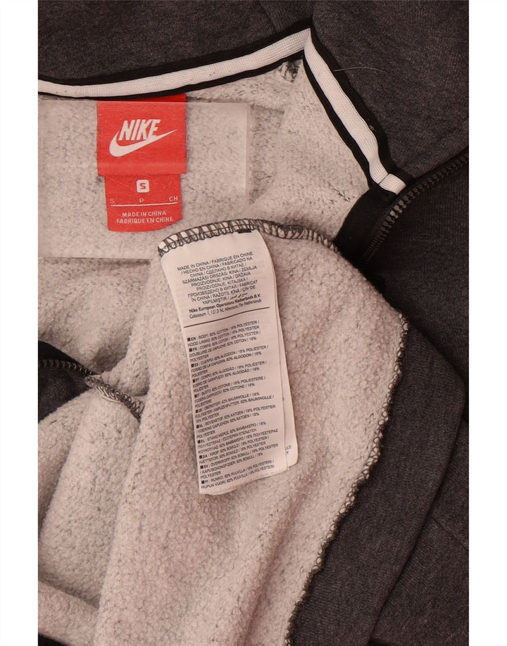 Suéter masculino NIKE com capuz e zíper pequeno cinza algodão