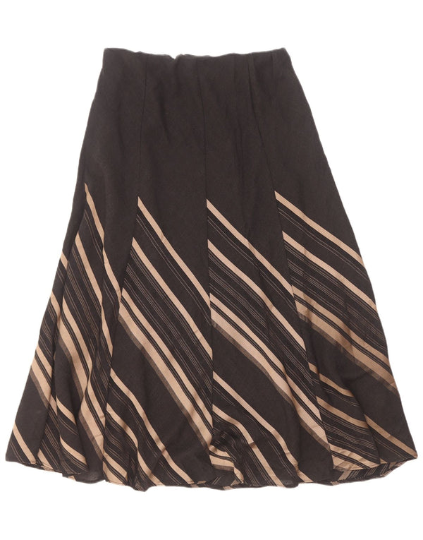 Saia feminina Marks & Spencer A-Line Reino Unido 14 Médio W30 Azul Marinho Listrado