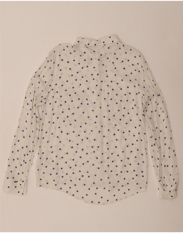 Camisa Samsoe & Feminina Reino Unido 18 XL Viscose Manchada Branca