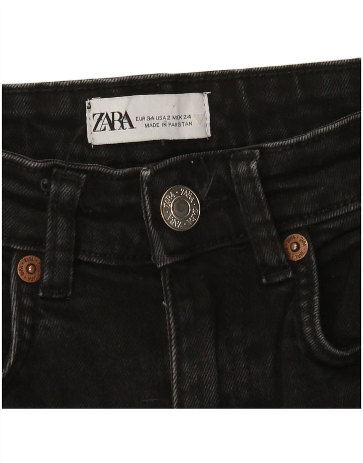 Calça jeans feminina Zara Bootcut EU 34 2XS W24 L26 preta