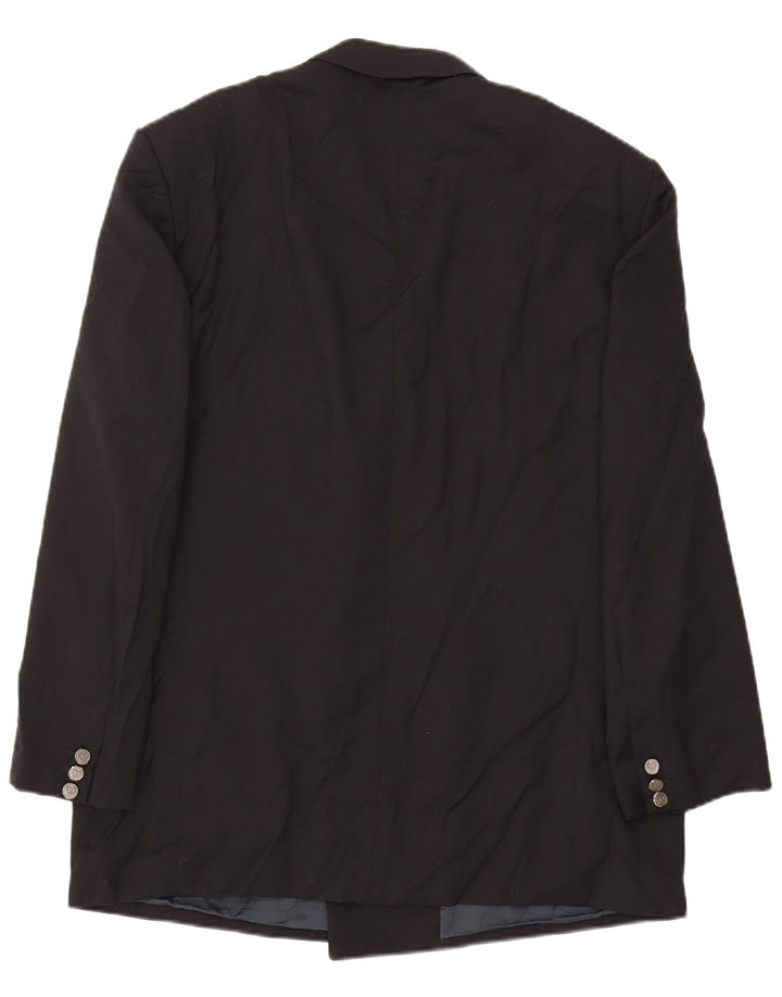 Jaqueta blazer masculina vintage com peito duplo IT 54 2XL lã preta