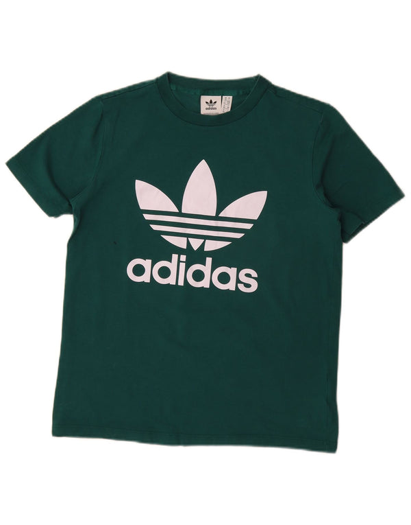 Adidas Camiseta Feminina Graphic Top UK 10 Pequeno Algodão Verde