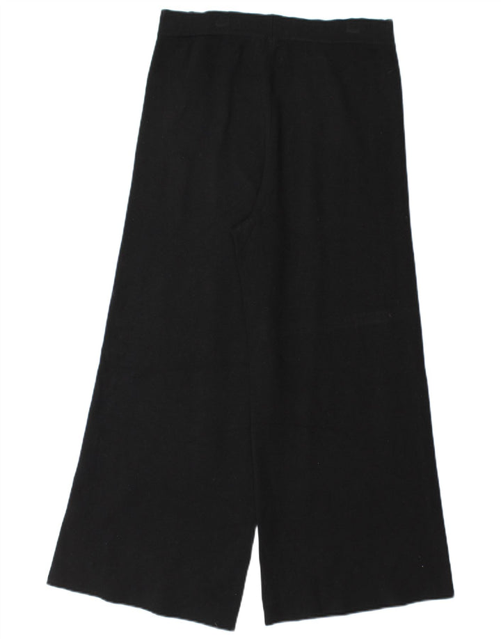 Calça feminina Massimo Dutti com perna larga cortada pequena W28 L25 preta