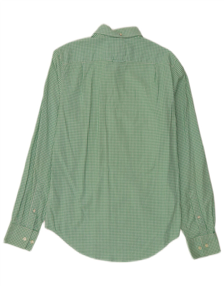 Camisa masculina Gant pequena xadrez verde algodão