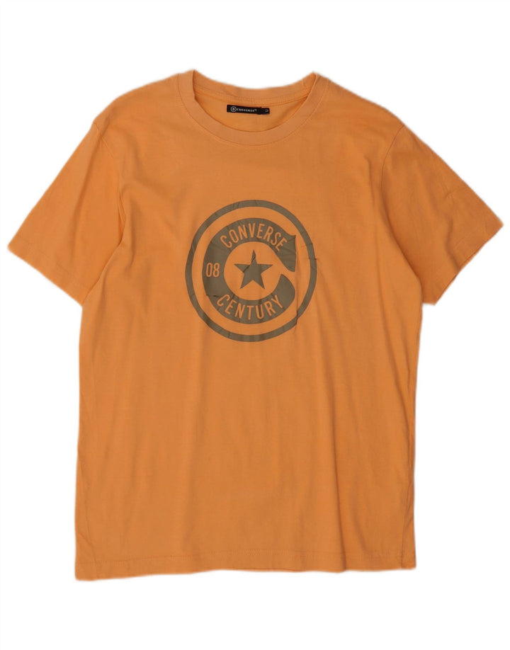 Converse Mens Graphic T-Shirt Top Médio Algodão Laranja