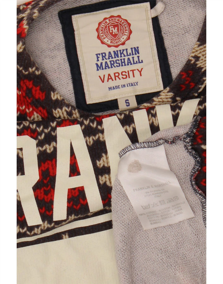 Suéter gráfico feminino FRANKLIN MARSHALL Reino Unido 10 pequeno marrom