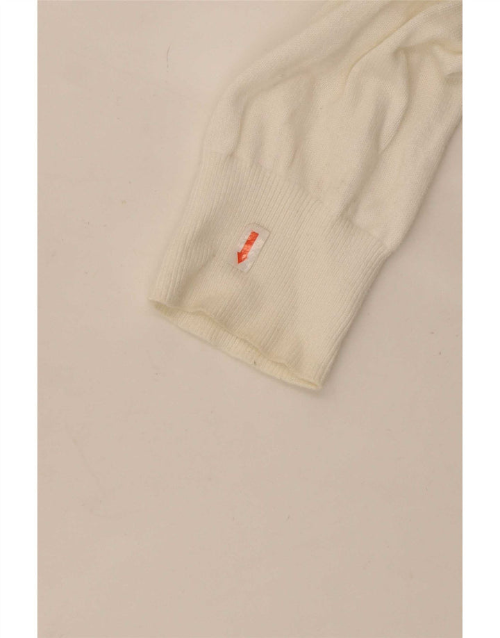 Suéter masculino Tommy Hilfiger com gola redonda e bloco colorido médio branco