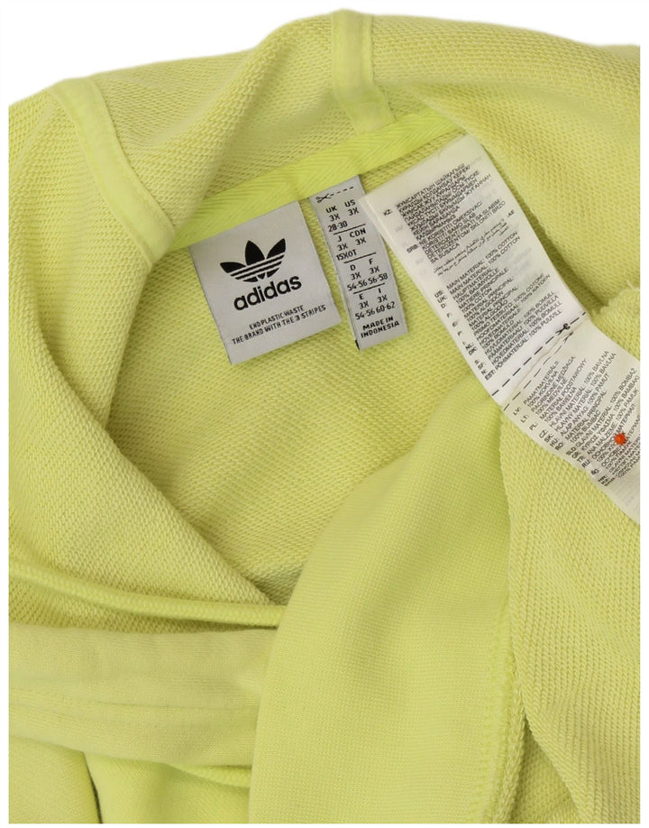 ADIDAS Womens Oversized Short Sleeve Hoodie Jumper UK 28/30 3XL Amarelo